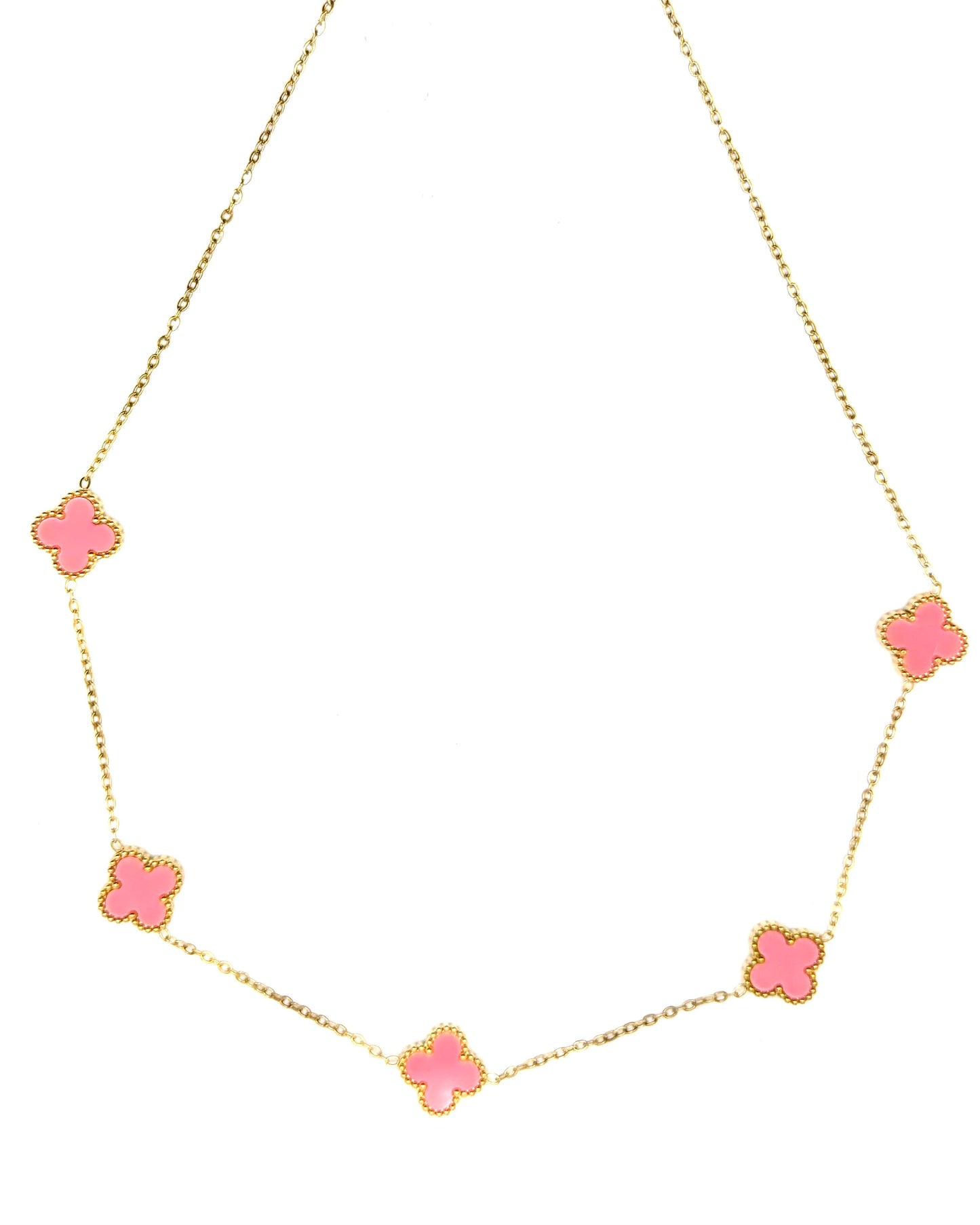 Suerte Pink Necklace Gold