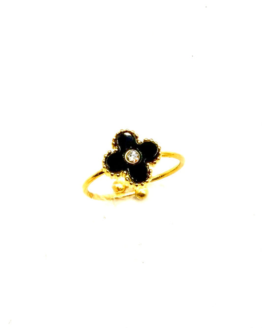 Trébol Ring Black