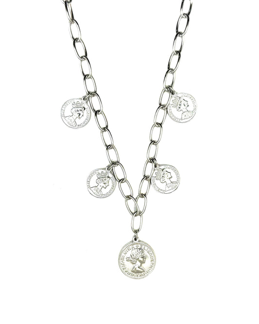 Currency Necklace Silver