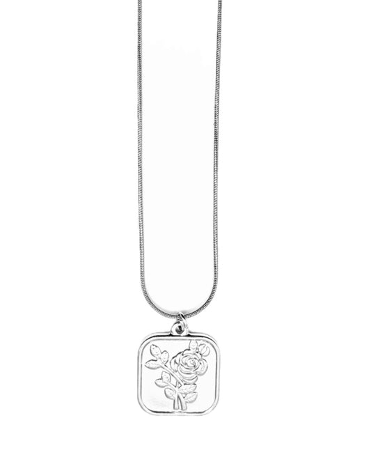 Rose Necklace Silver