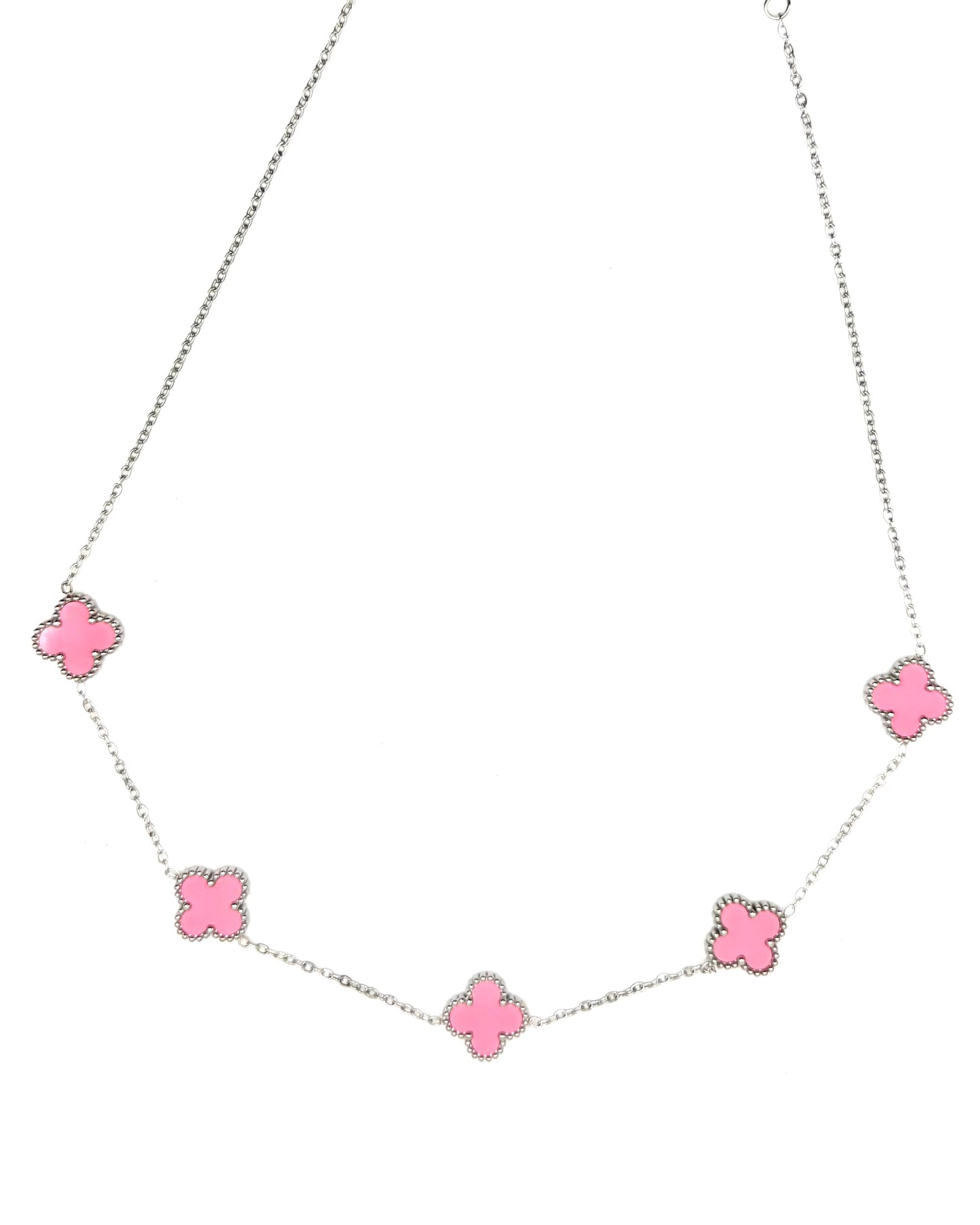 Suerte Pink Necklace Silver