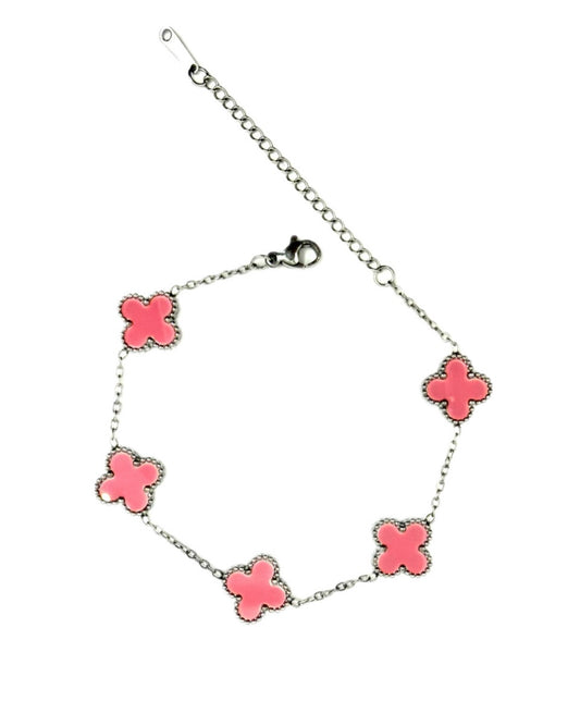 Suerte Pink Bracelet Silver