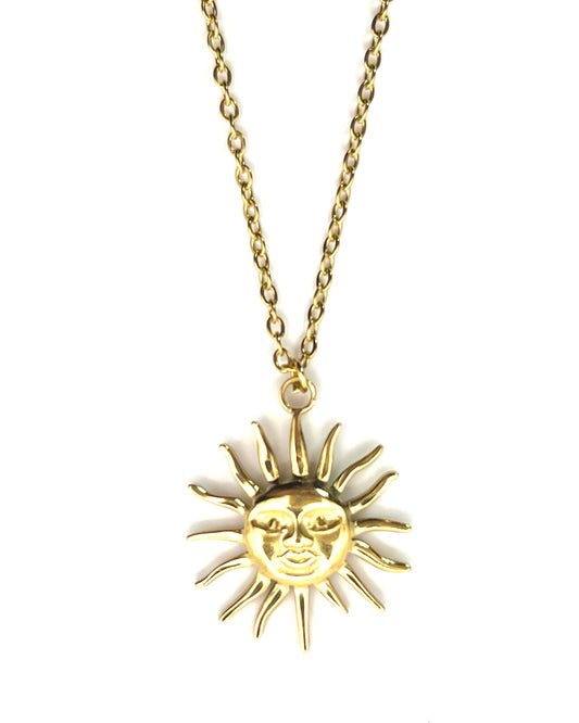 Dear sun necklace gold