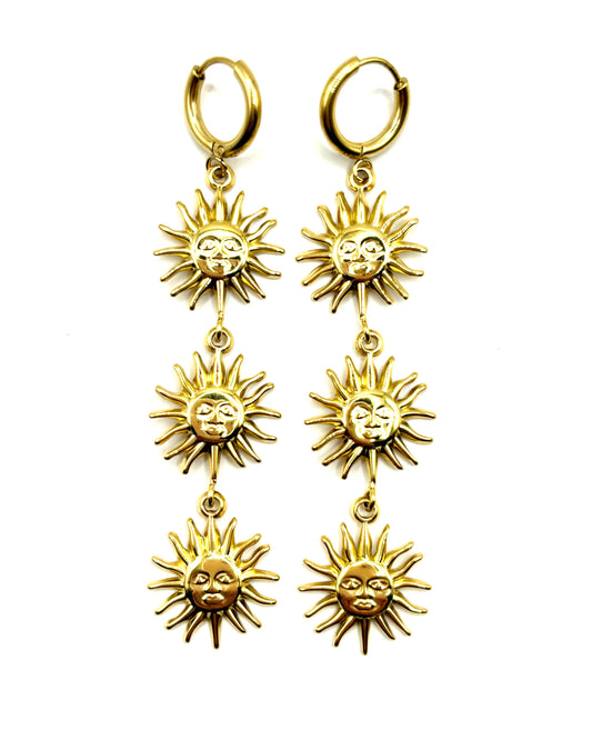 Suns Earrings Gold