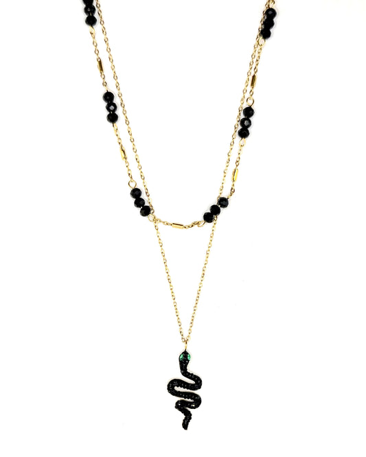 Serp Black Necklace